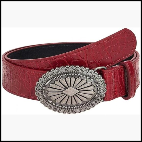 Faux Leather Western Belt Adjustable Waist Belt for Women main image 7